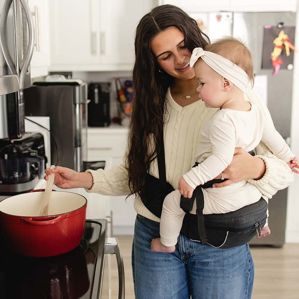 CarryMate Hip Carrier hands-free in the kitchen