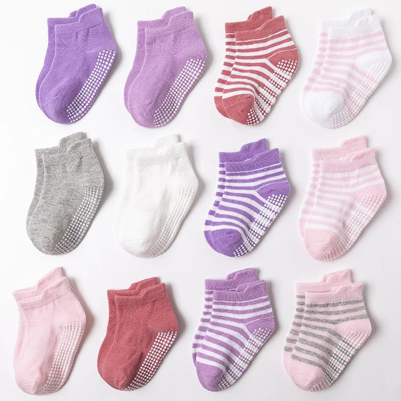 Non-Slip Socks (12 Pack) - Girls